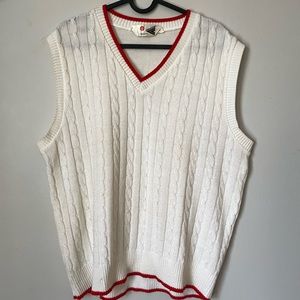 Vintage Cable Knit Tennis Vest - Size Large